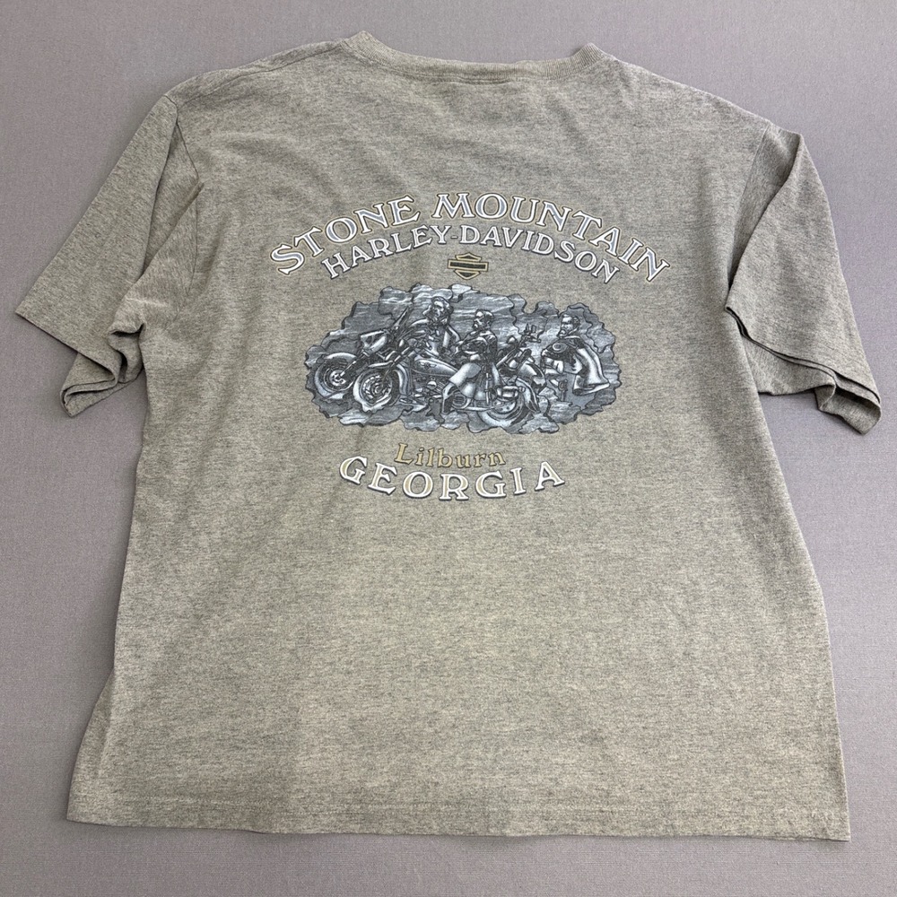 Harley-Davidson Stone Mountain Georgia Gray Pocket T-Shirt Mens Large